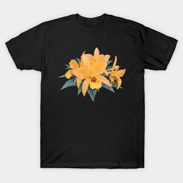 Yellow Orchid T-Shirt by PhotoArts